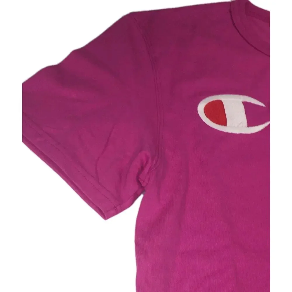 CHAMPION LIFE HERITAGE SCRIPT TEE Short Sleeve Pink Size Small - Picture 4 of 5